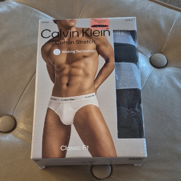 Calvin Klein Cotton Stretch Briefs - White, Gray, Black XL - Picture 1 of 5